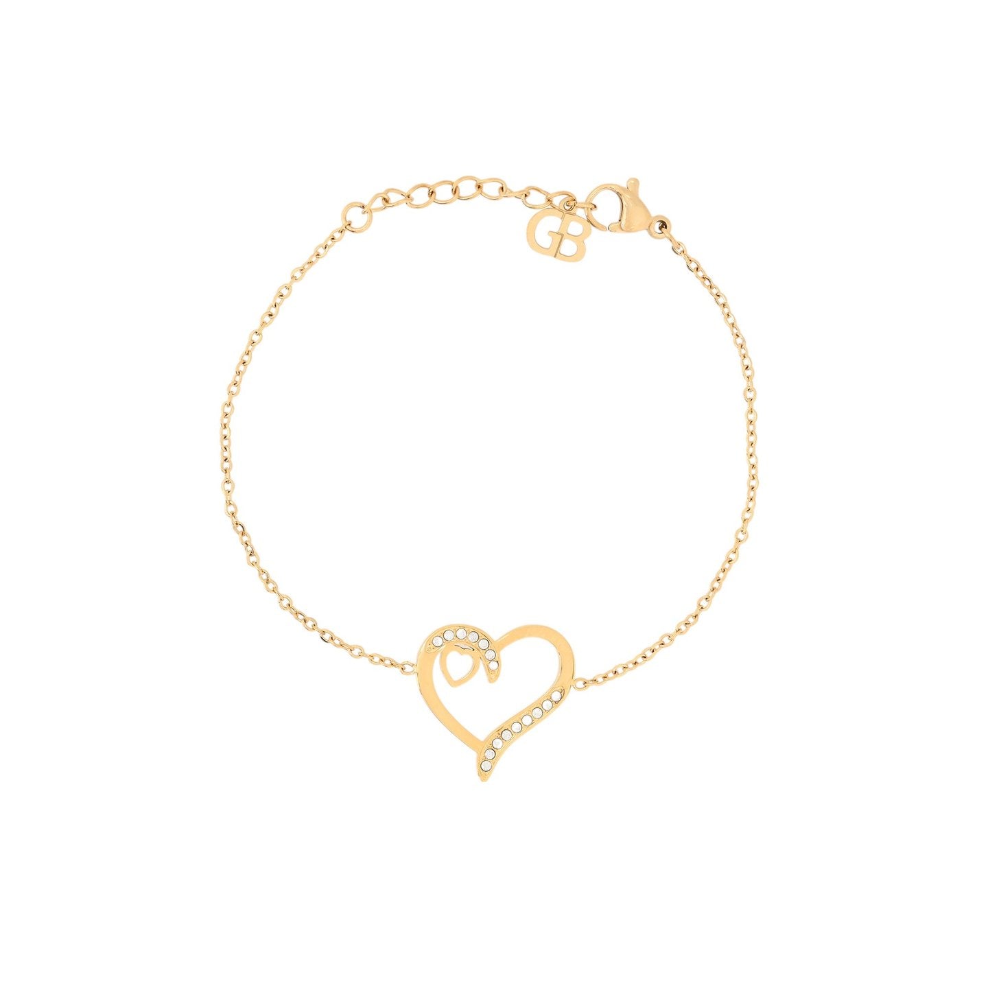 Bracelet Alba en acier brillant coeur