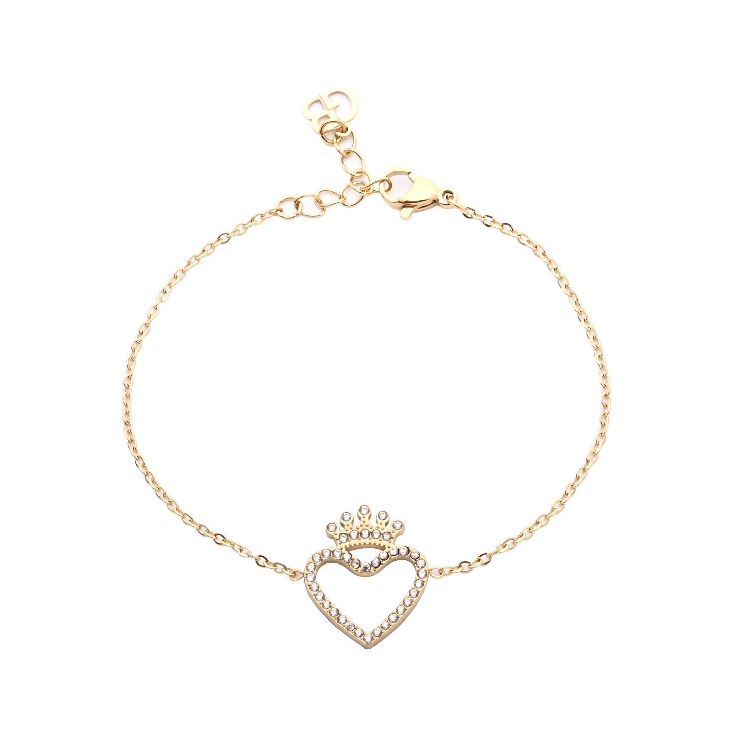 Bracelet Alba en acier coeur et couronne