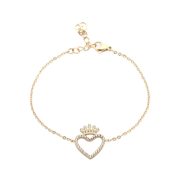 Bracelet Alba en acier coeur et couronne
