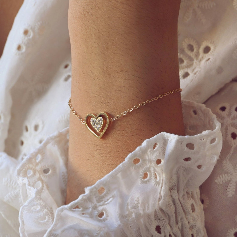 Bracelet Alba en acier coeur ouvert