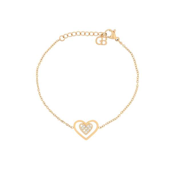 Bracelet Alba en acier coeur ouvert