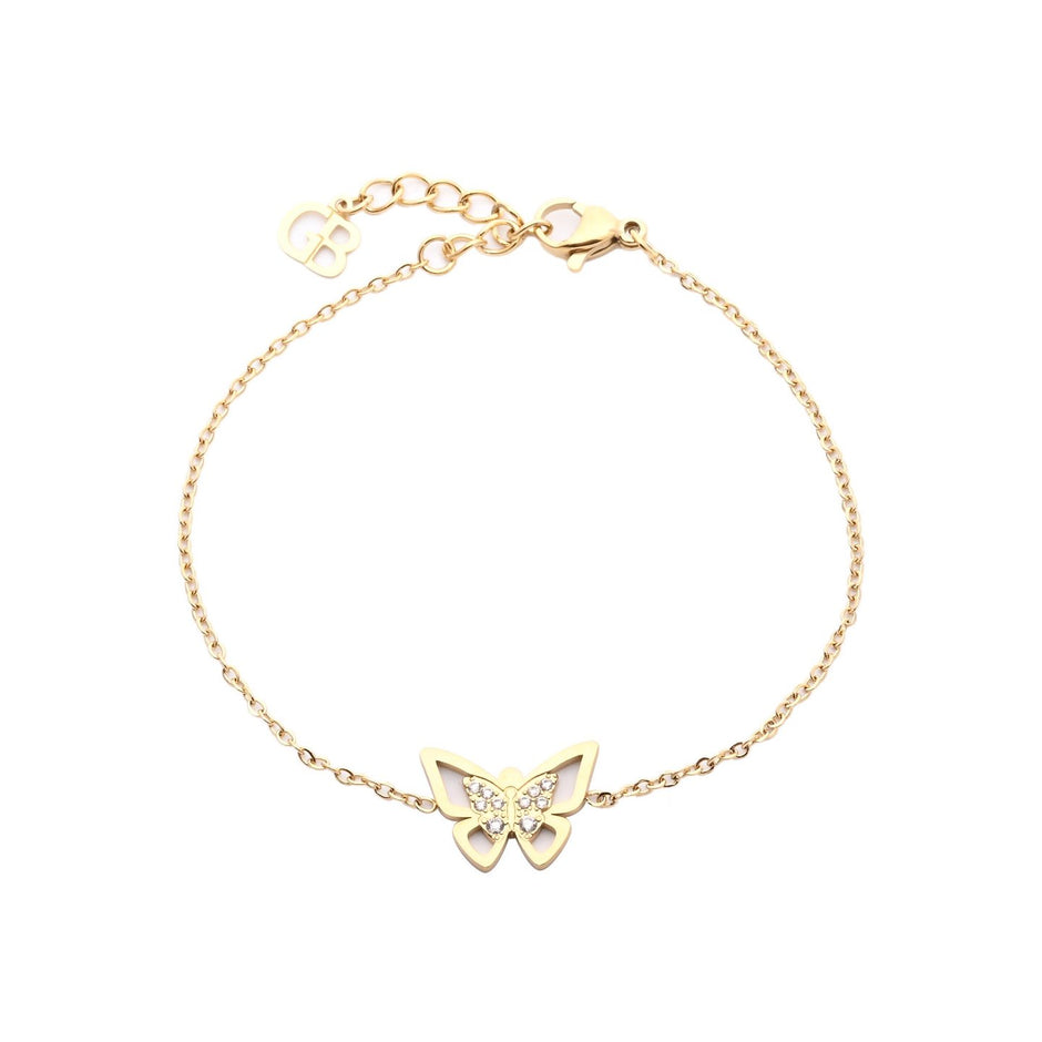 Bracelet Alba en acier papillon ouvert