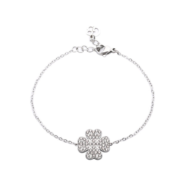 Bracelet Alba en acier brillants trèfle