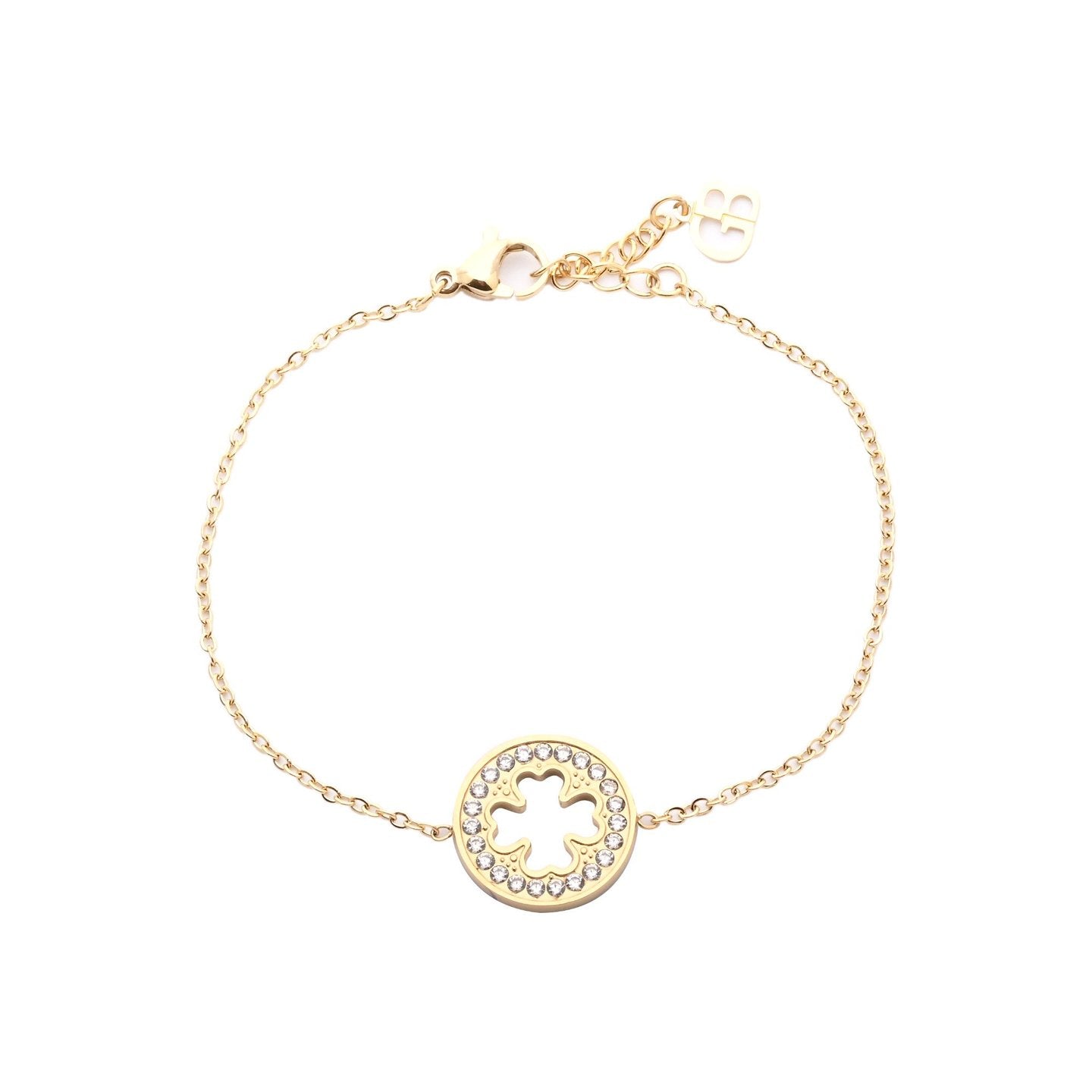 Bracelet Alba en acier rond trèfle