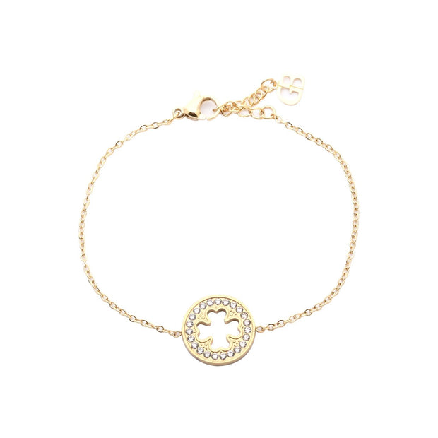 Bracelet Alba en acier rond trèfle