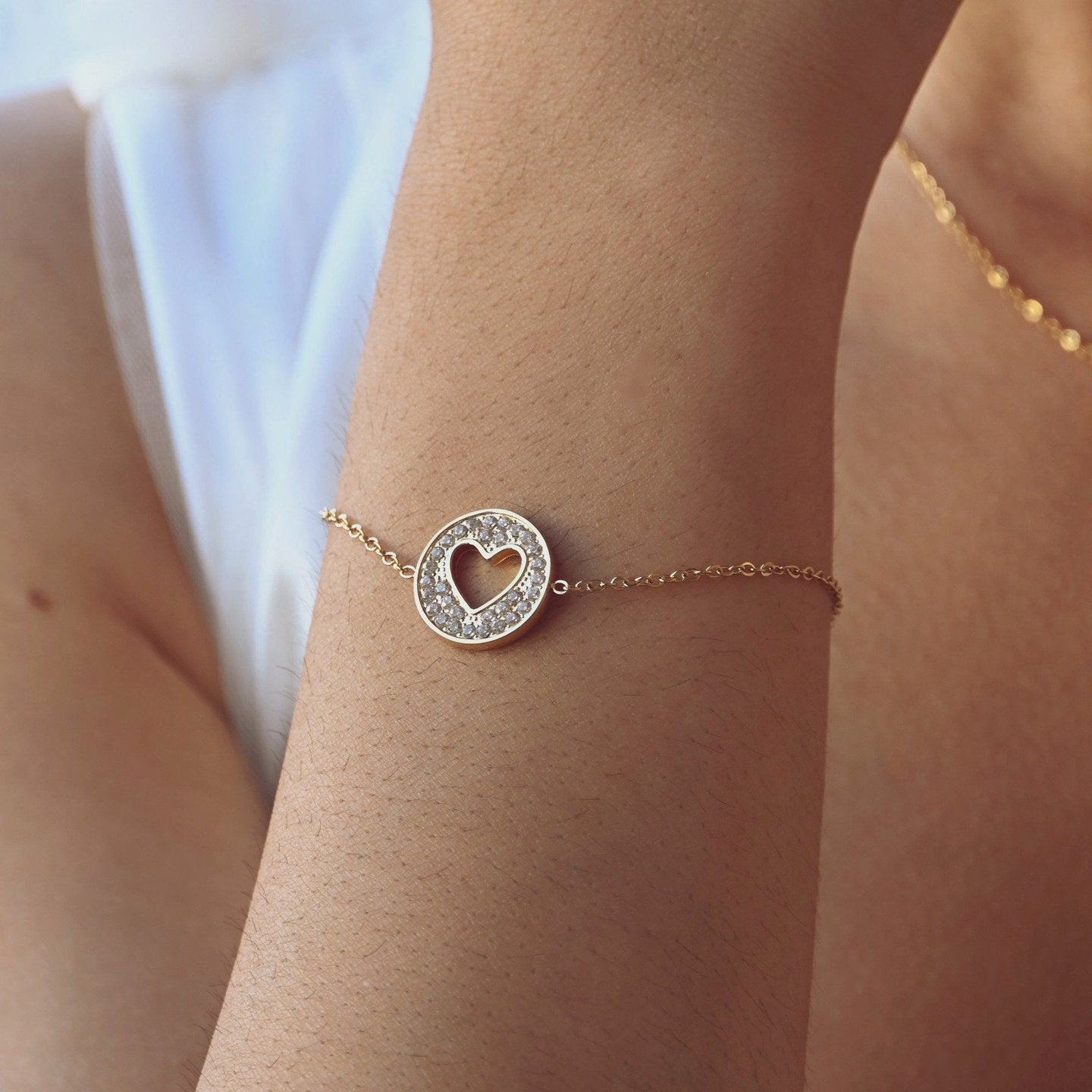 Bracelet Alba en acier rond coeur