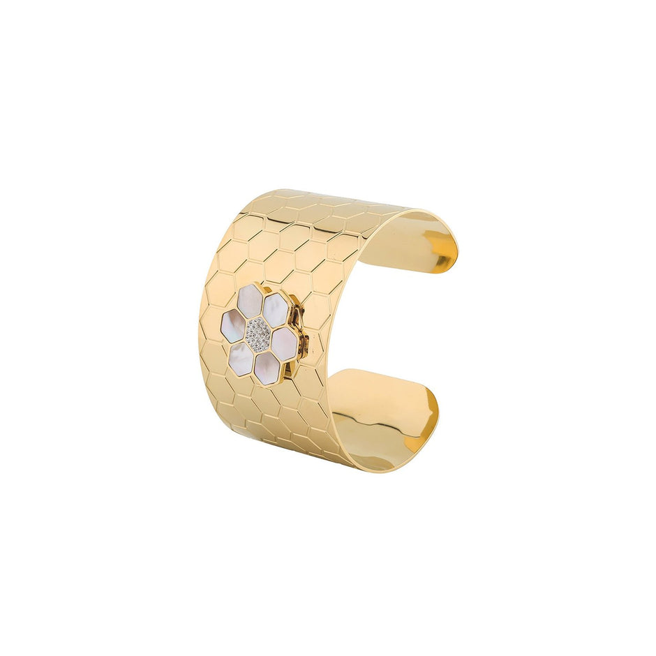 Bracelet Esmée rigide acier with fleur