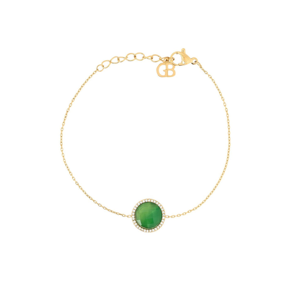 Bracelet Alba en acier pierre naturelle rond