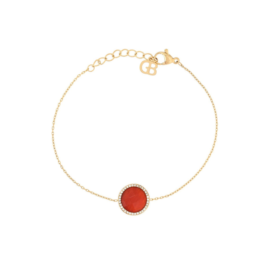 Bracelet Alba en acier pierre naturelle rond