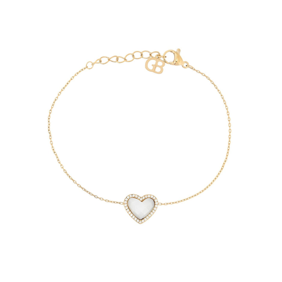 Bracelet Alba coeur en acier pierre naturelle