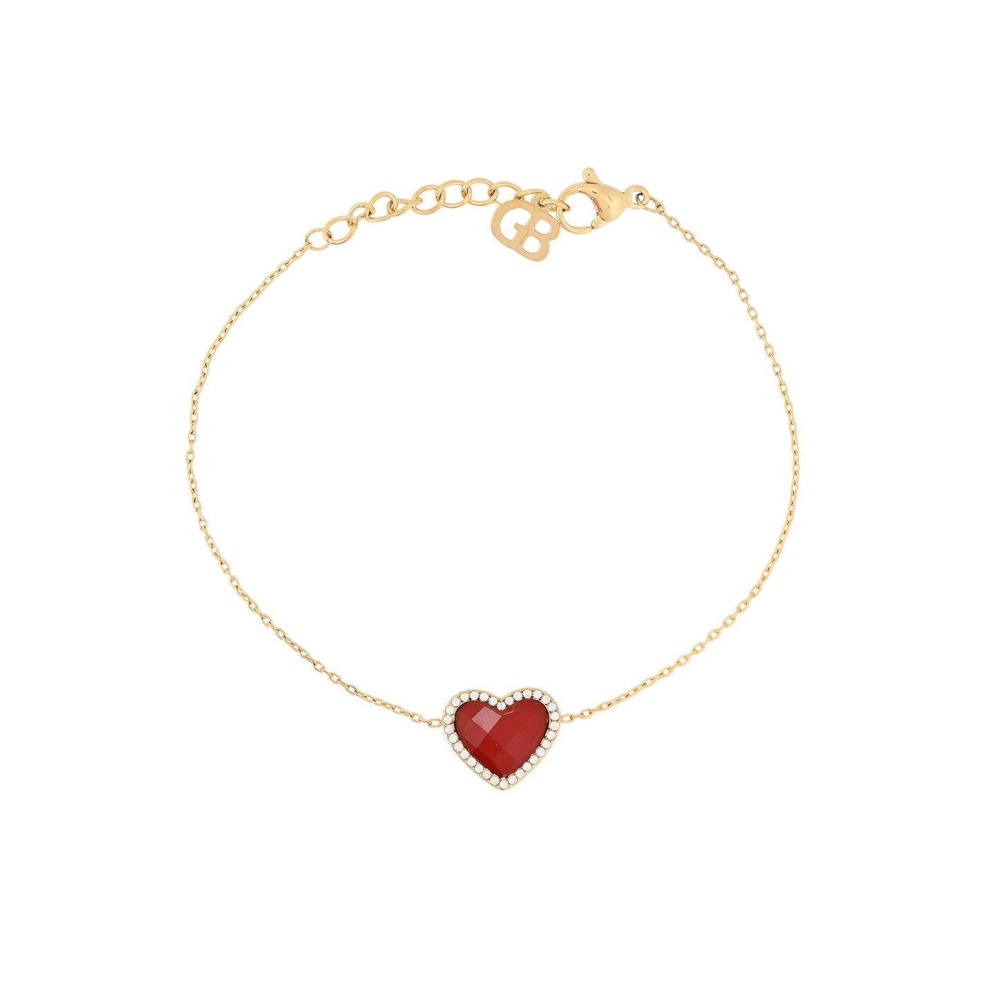 Bracelet Alba coeur en acier pierre naturelle