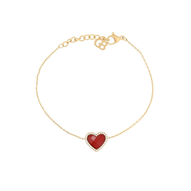 Bracelet Alba coeur en acier pierre naturelle