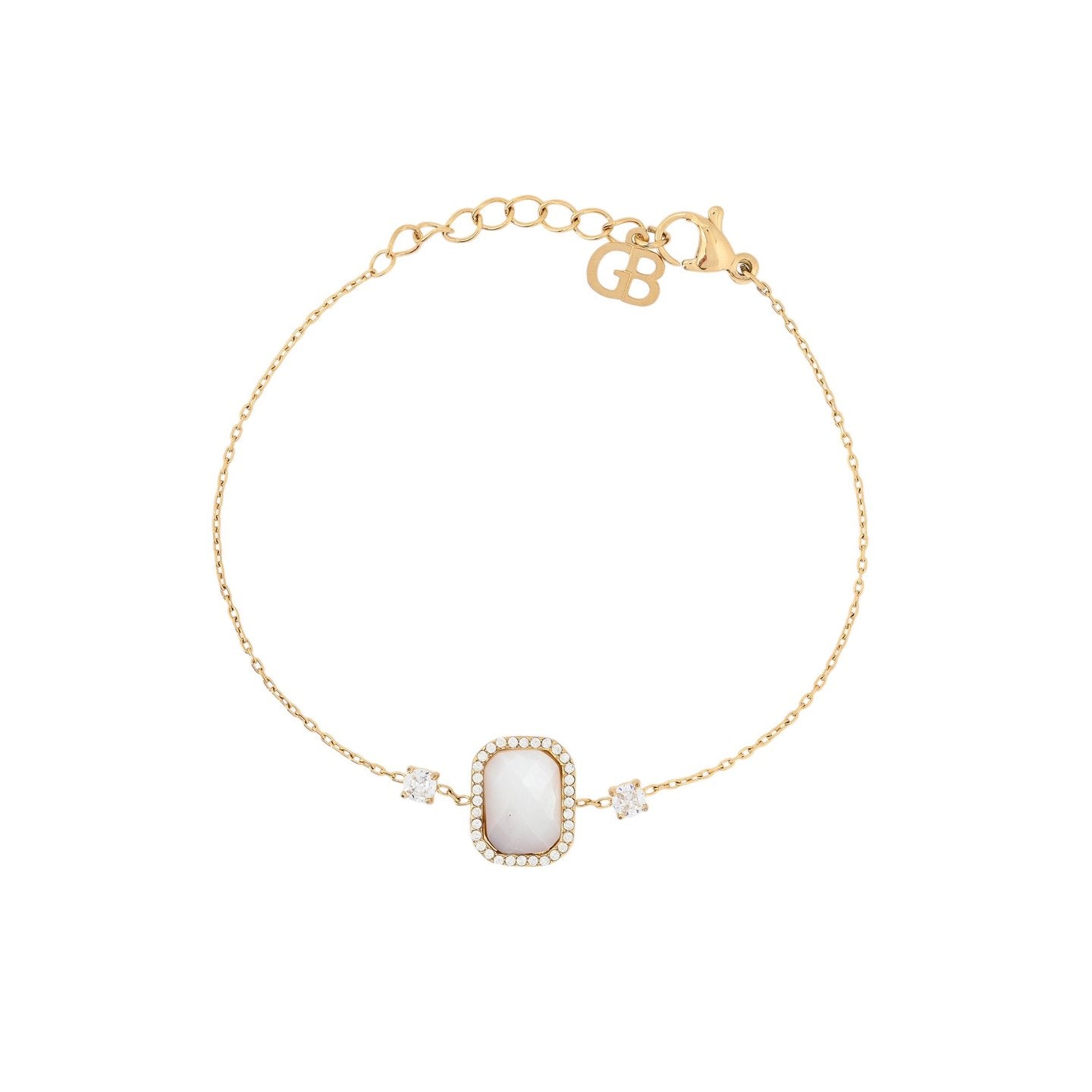Bracelet Alba en acier pierre naturelle rectangle