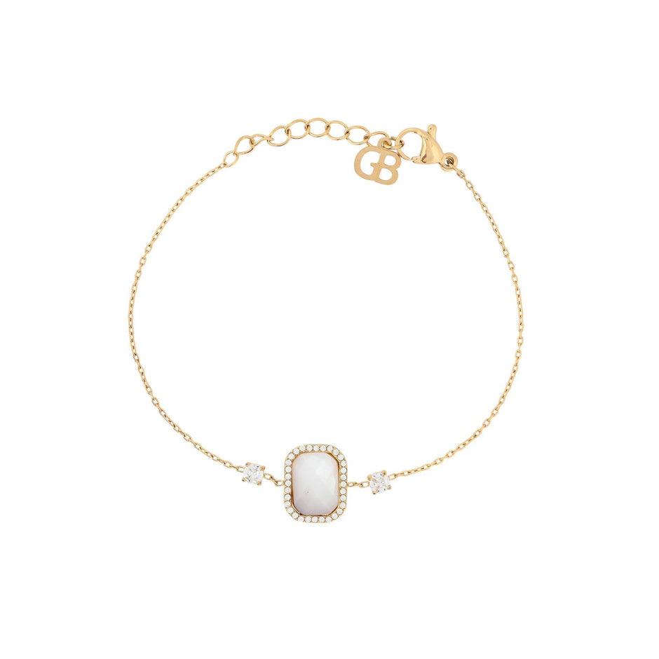Bracelet Alba en acier pierre naturelle rectangle