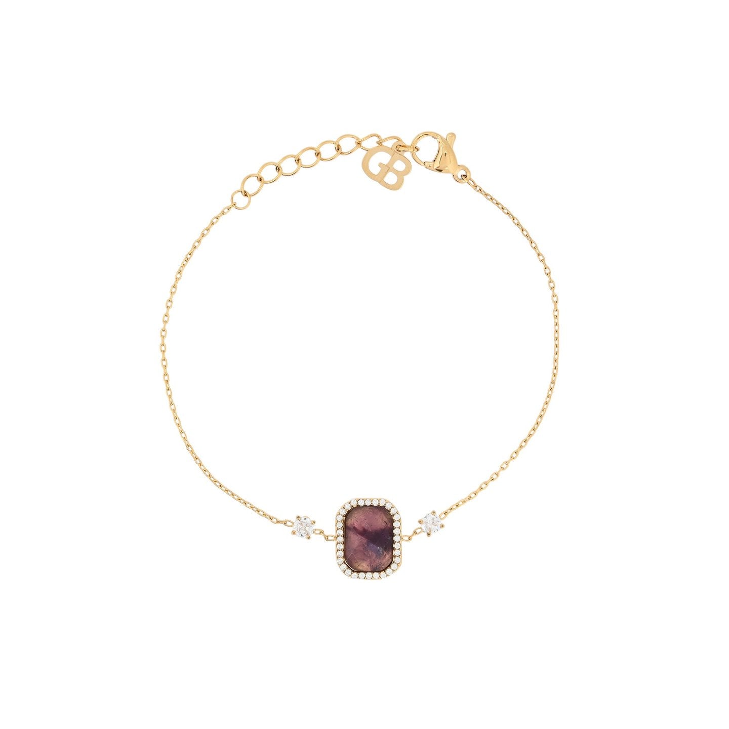 Bracelet Alba en acier pierre naturelle rectangle