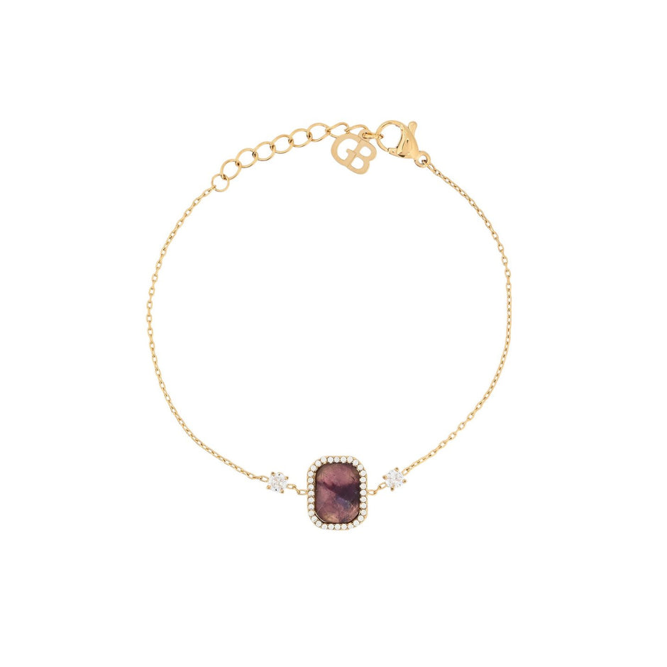 Bracelet Alba en acier pierre naturelle rectangle