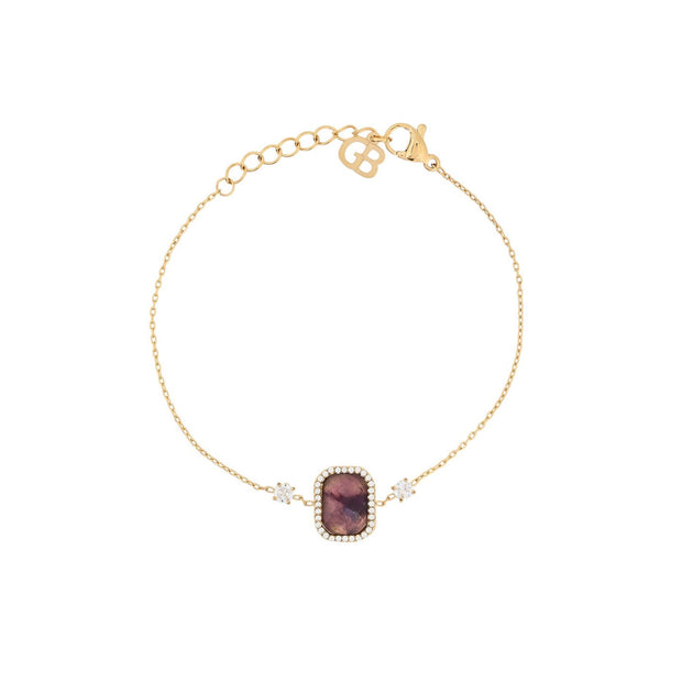 Bracelet Alba en acier pierre naturelle rectangle
