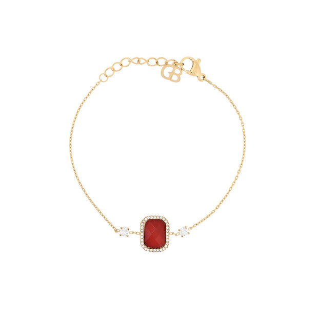 Bracelet Alba en acier pierre naturelle rectangle