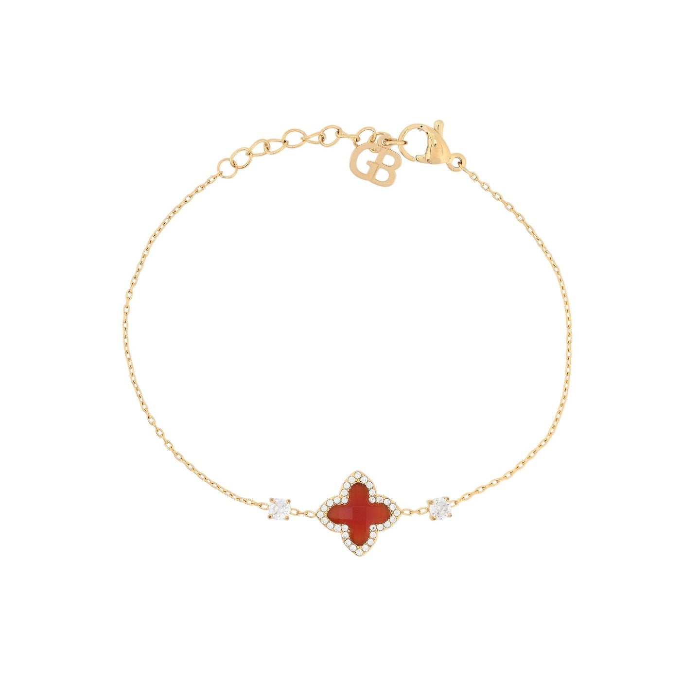 Bracelet Alba en acier pierre naturelle trefle