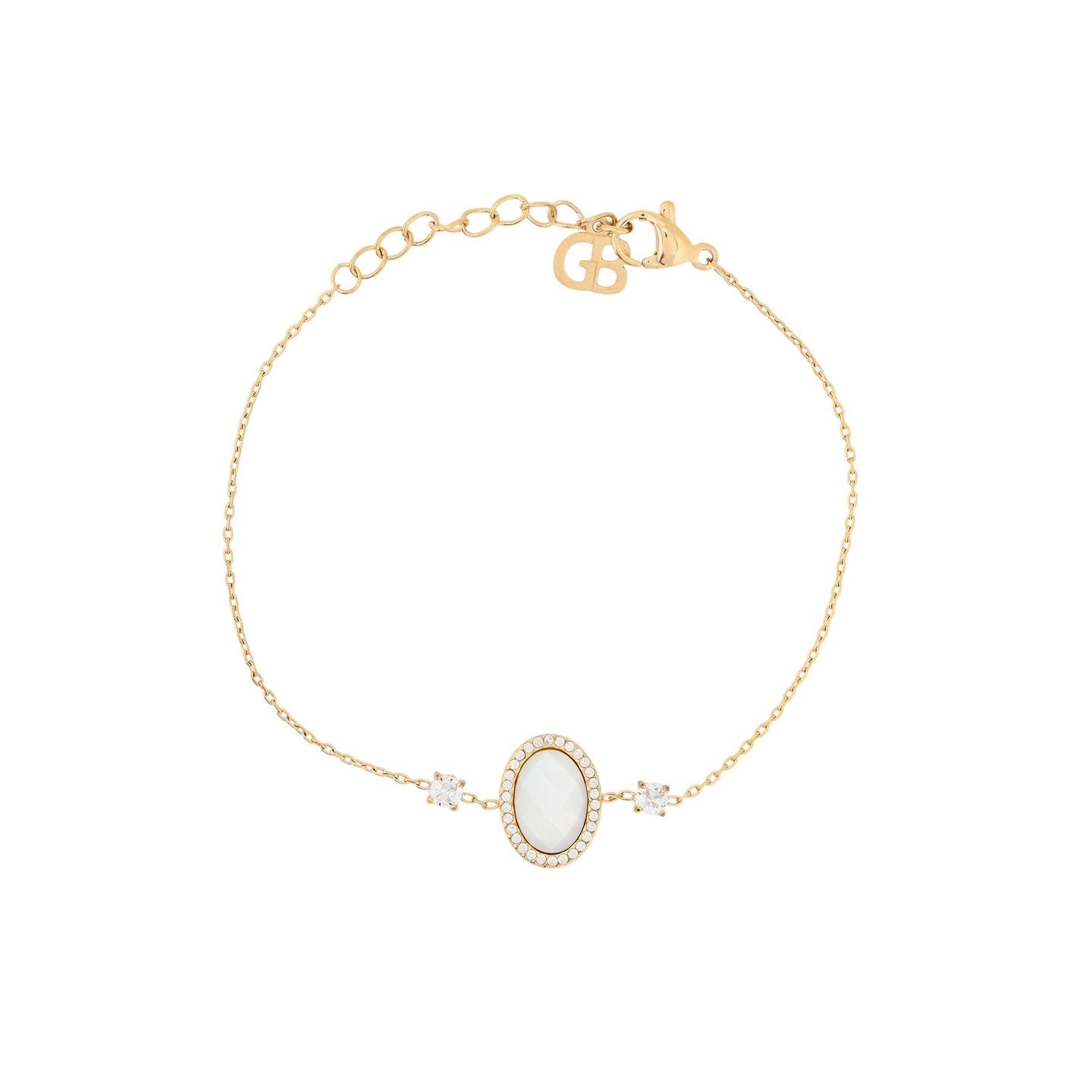 Bracelet Alba en acier pierre naturelle ovale