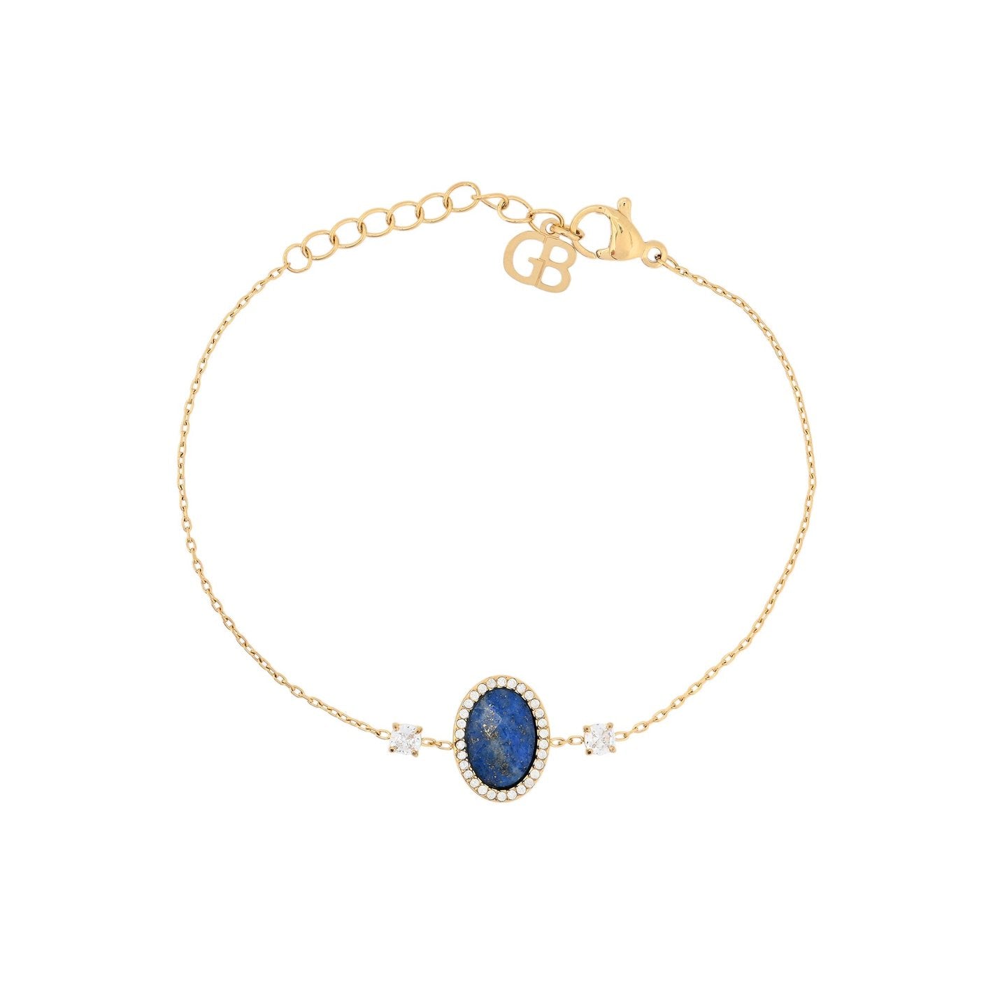 Bracelet Alba en acier pierre naturelle ovale