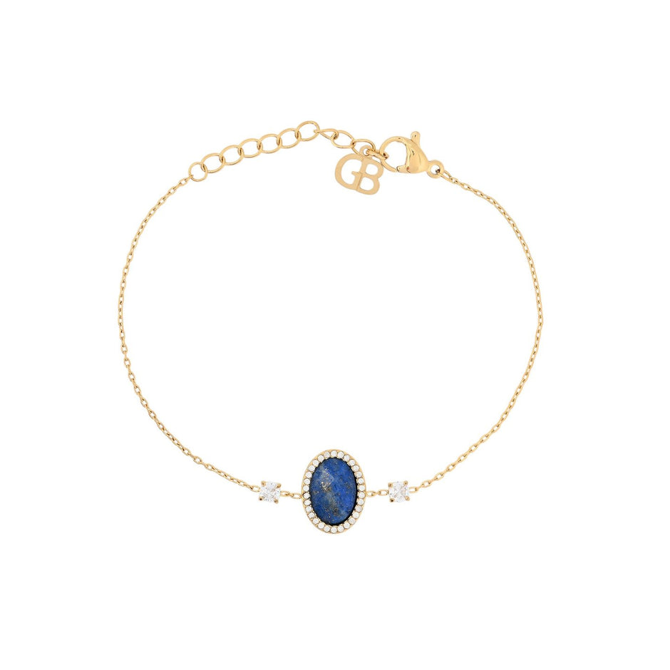 Bracelet Alba en acier pierre naturelle ovale