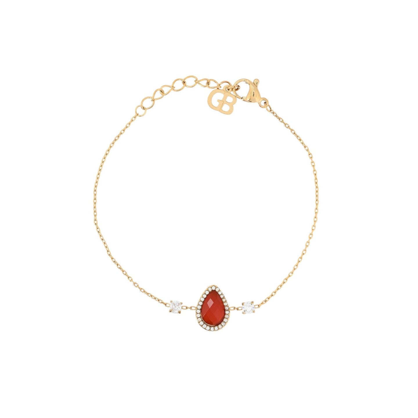 Bracelet Alba en acier pierre naturelle goutte