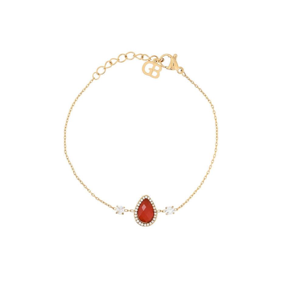 Bracelet Alba en acier pierre naturelle goutte