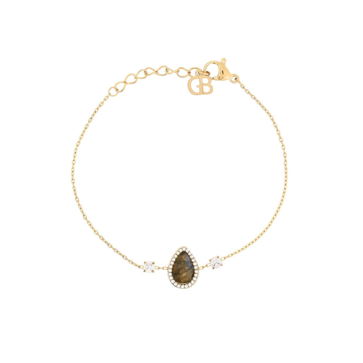 Bracelet Alba en acier pierre naturelle goutte