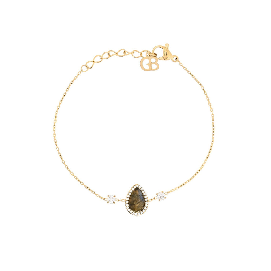 Bracelet Alba en acier pierre naturelle goutte