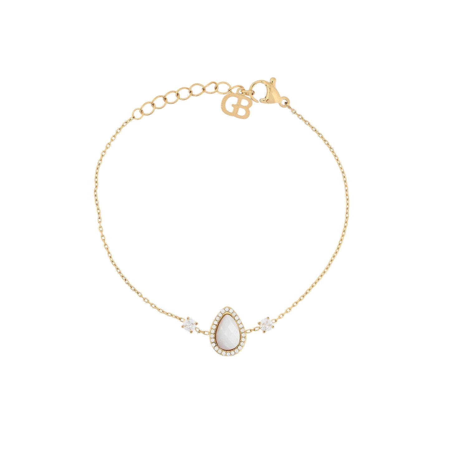 Bracelet Alba en acier pierre naturelle goutte