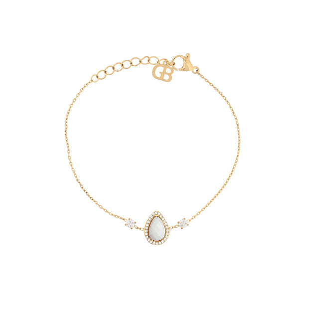 Bracelet Alba en acier pierre naturelle goutte