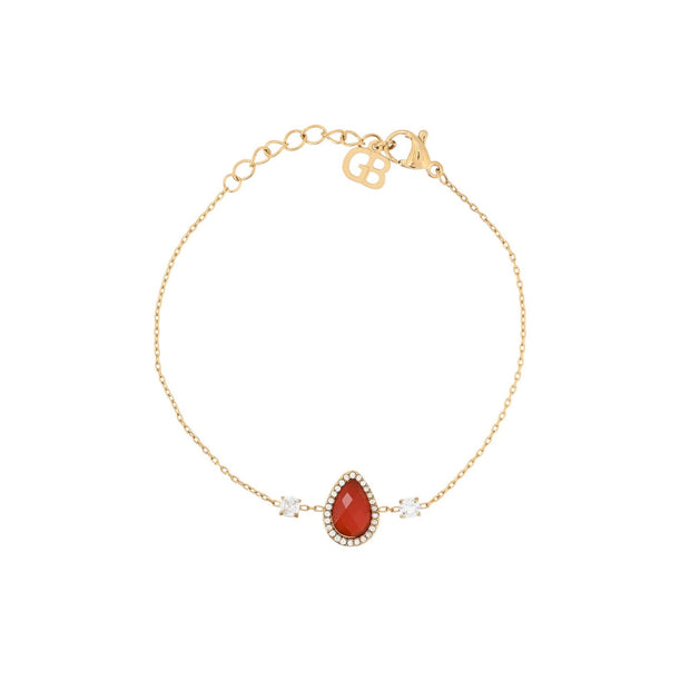 Bracelet Alba en acier pierre naturelle goutte