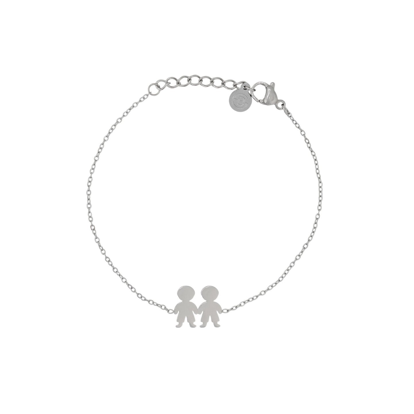 Bracelet Alba en acier avec deux garçons