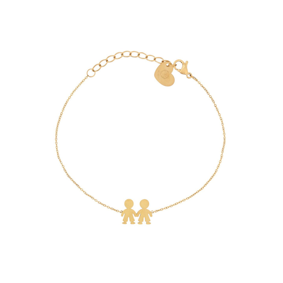 Bracelet Alba en acier avec deux garçons