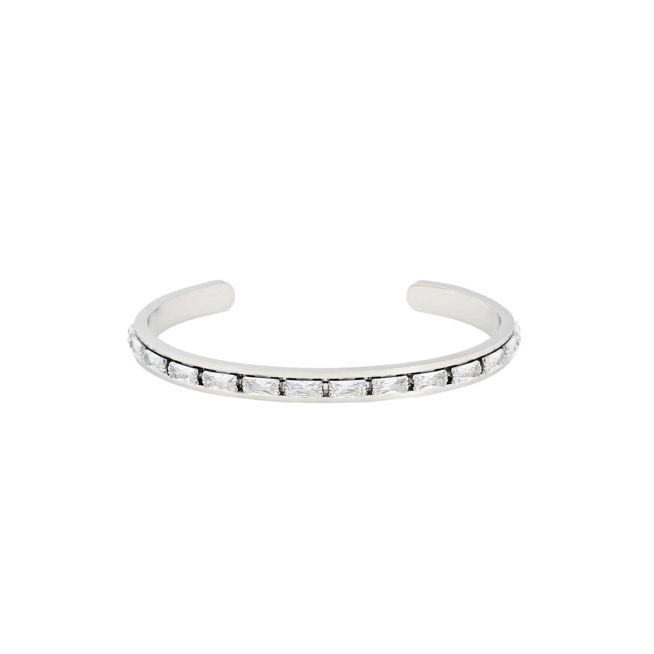 Bracelet Esmée rigide en acier avec rectangles