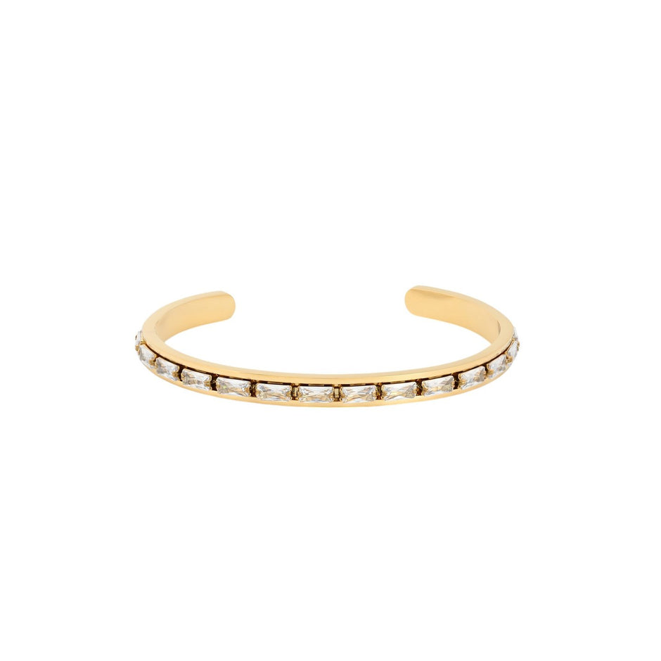 Bracelet Esmée rigide en acier avec rectangles