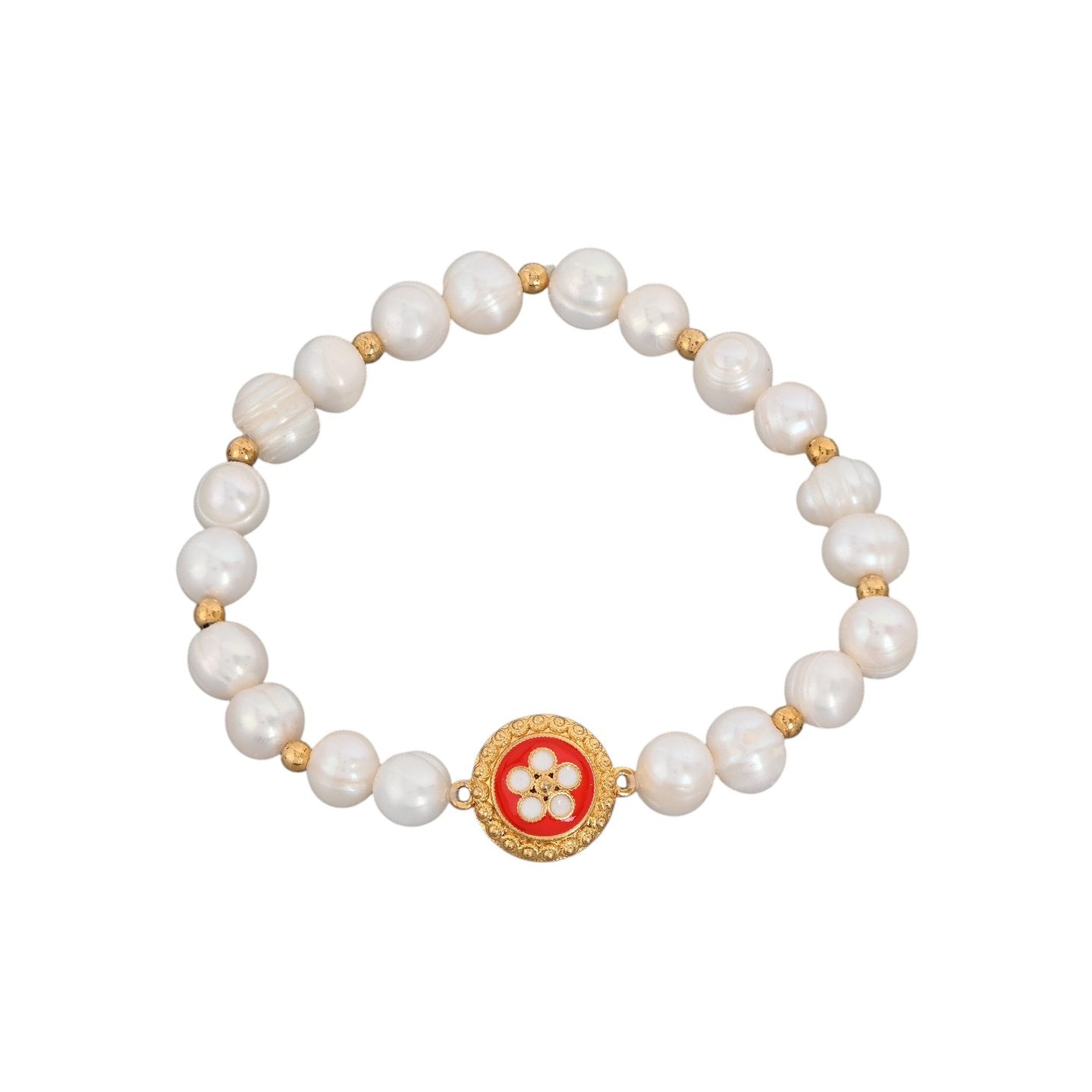 Bracelet Aria Portugal perles et caramujo rouge