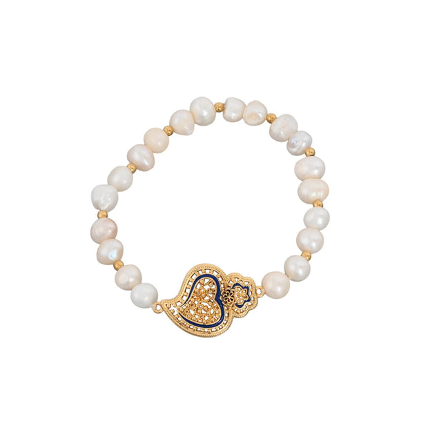 copie de Bracelet semi précieuse coração de viana perles Aria