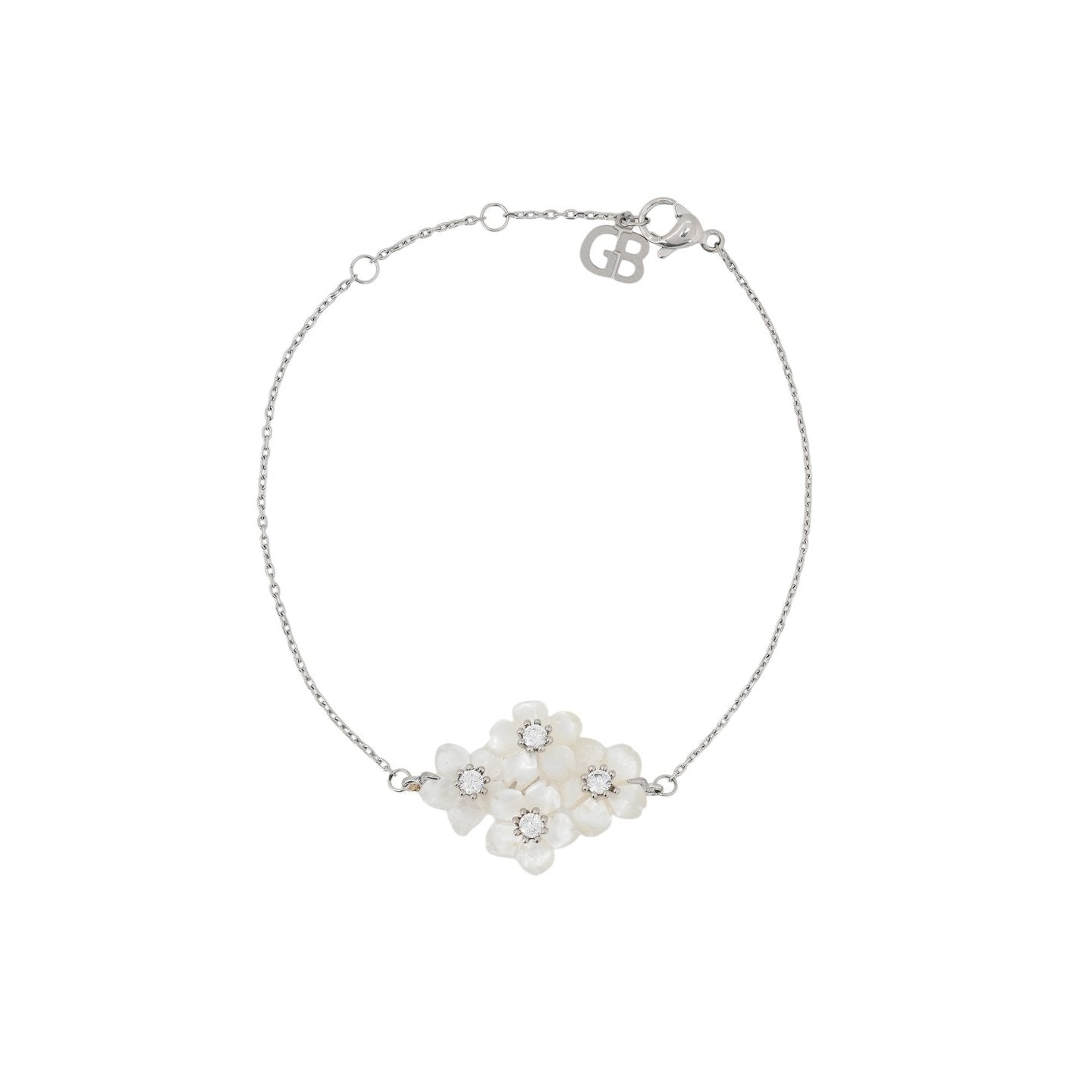 Bracelet en acier nacre fleur Luna