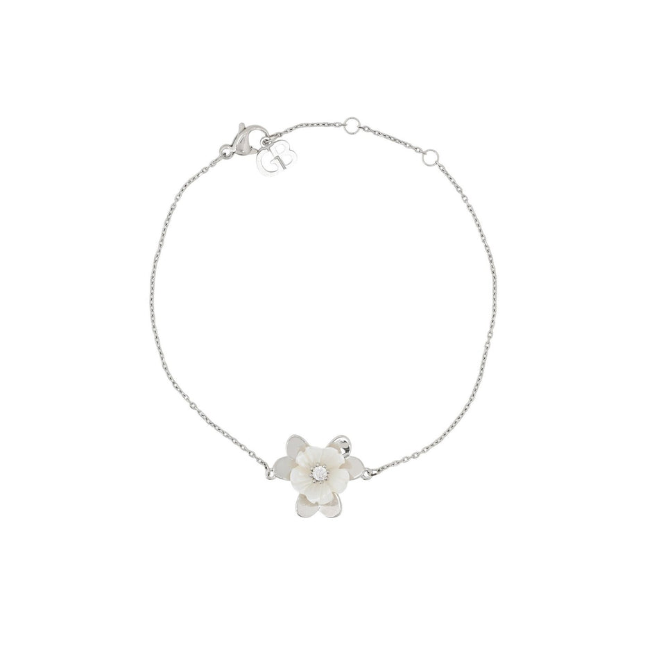 Bracelet en acier fleur nacre Luna