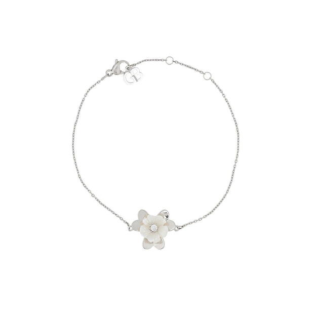 Bracelet en acier fleur nacre Luna