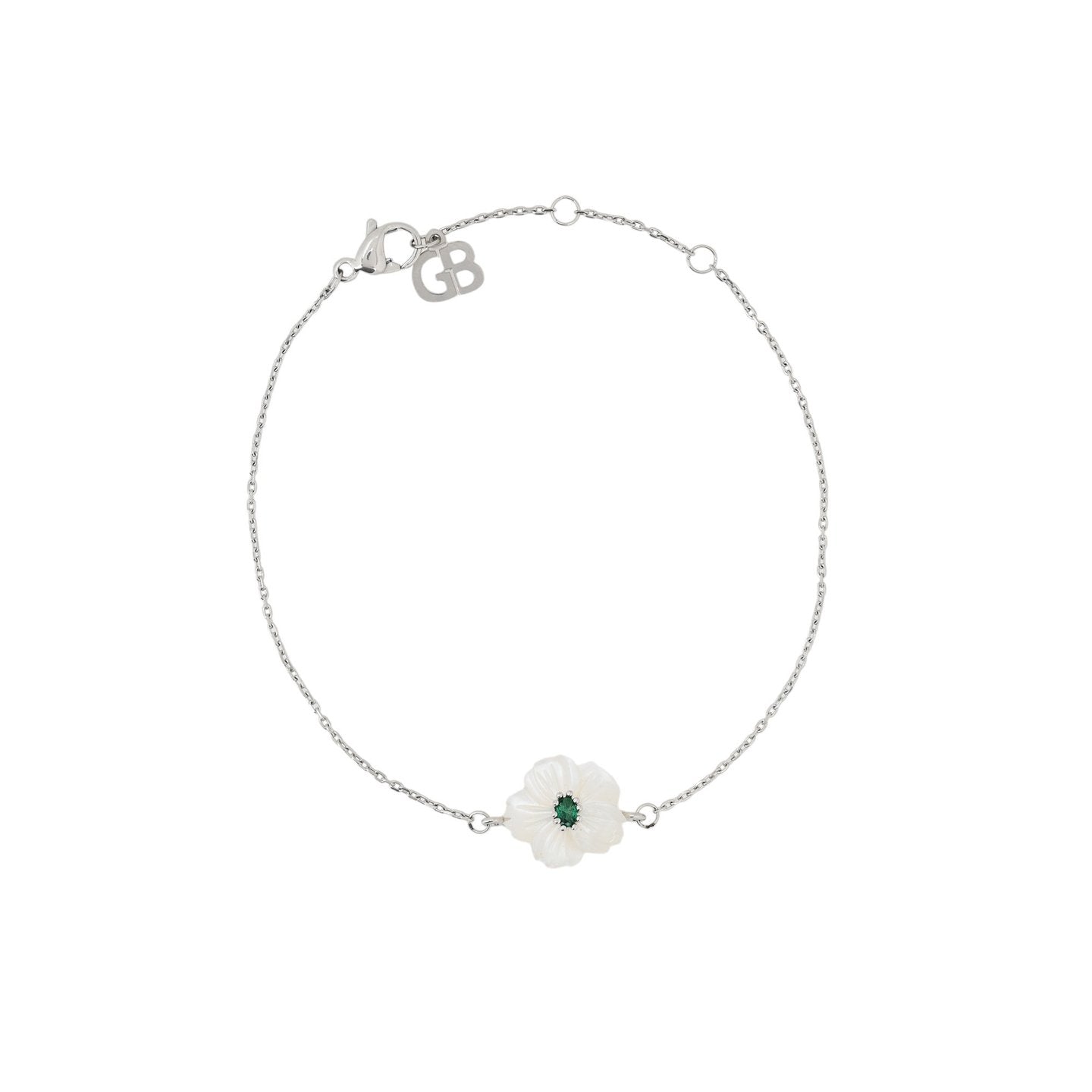 Bracelet en acier nacre fleur Luna