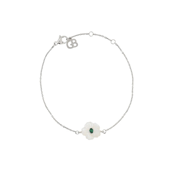 Bracelet en acier nacre fleur Luna