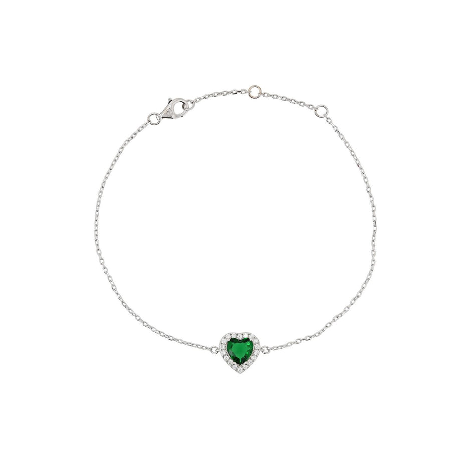 Bracelet Iris S925 coeur vert