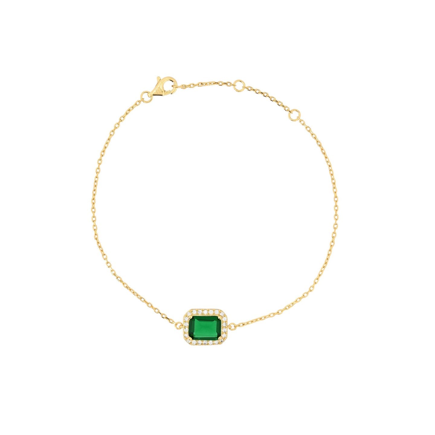 Bracelet Iris S925 rectangulaire vert
