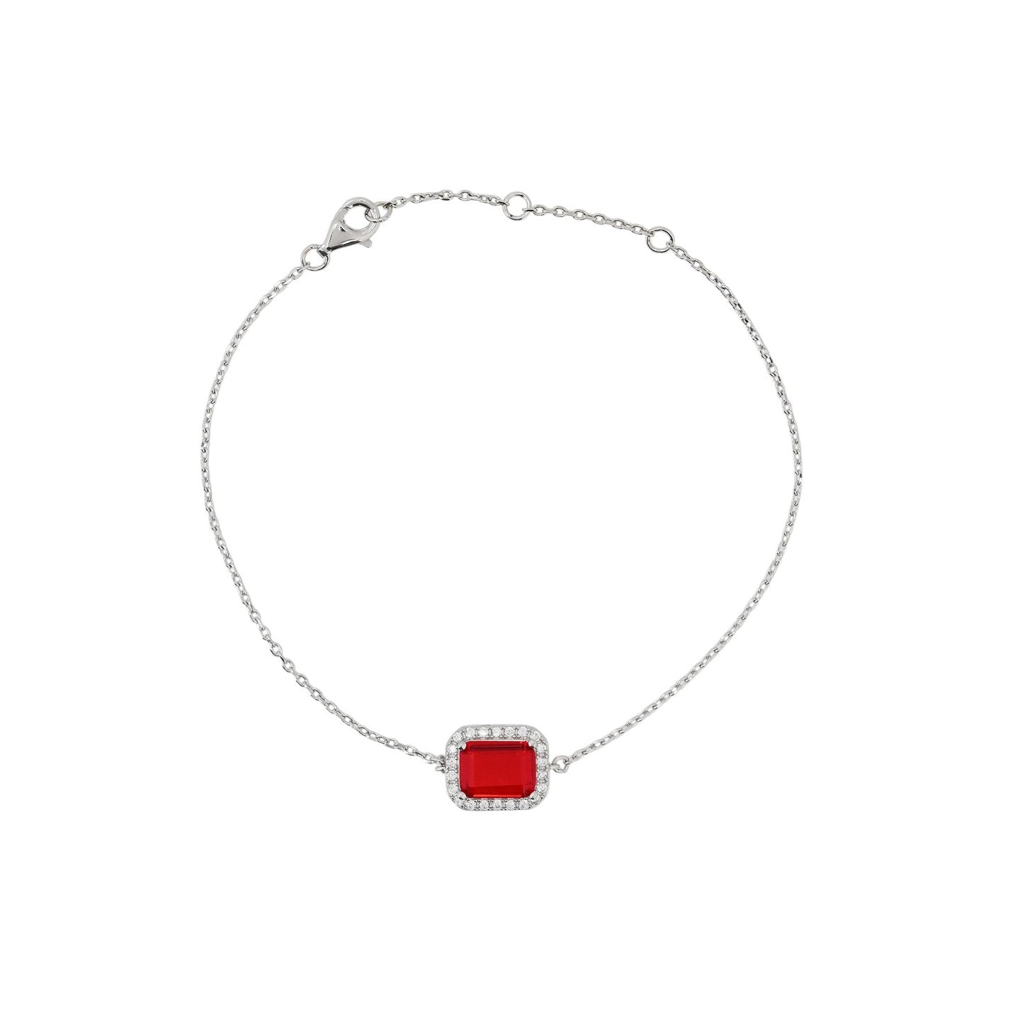 Bracelet Iris S925 rectangulaire rouge