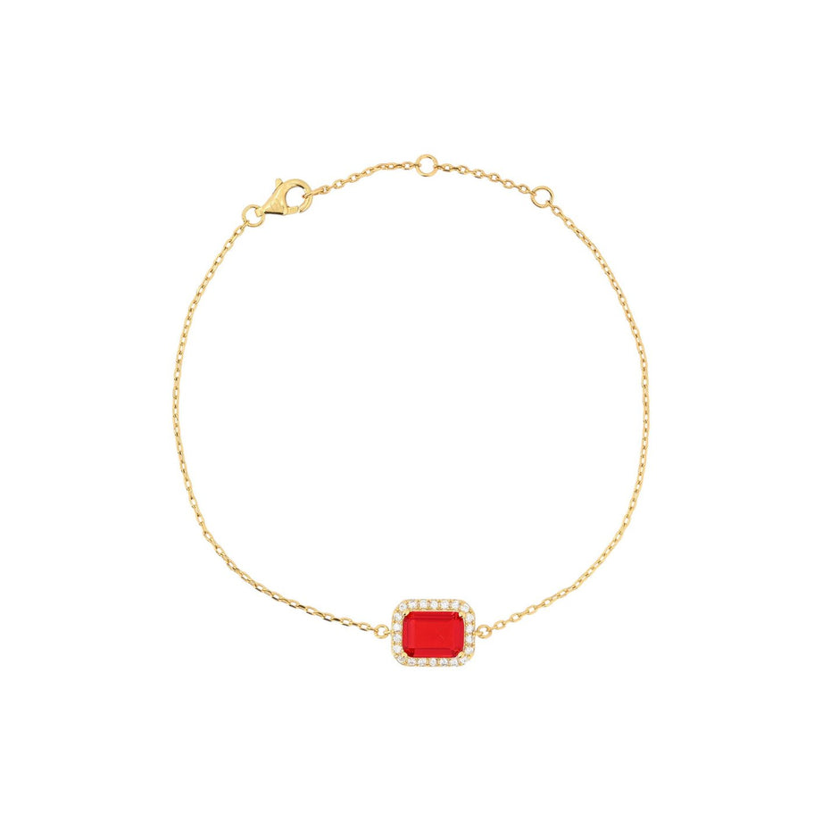 Bracelet Iris S925 rectangulaire rouge