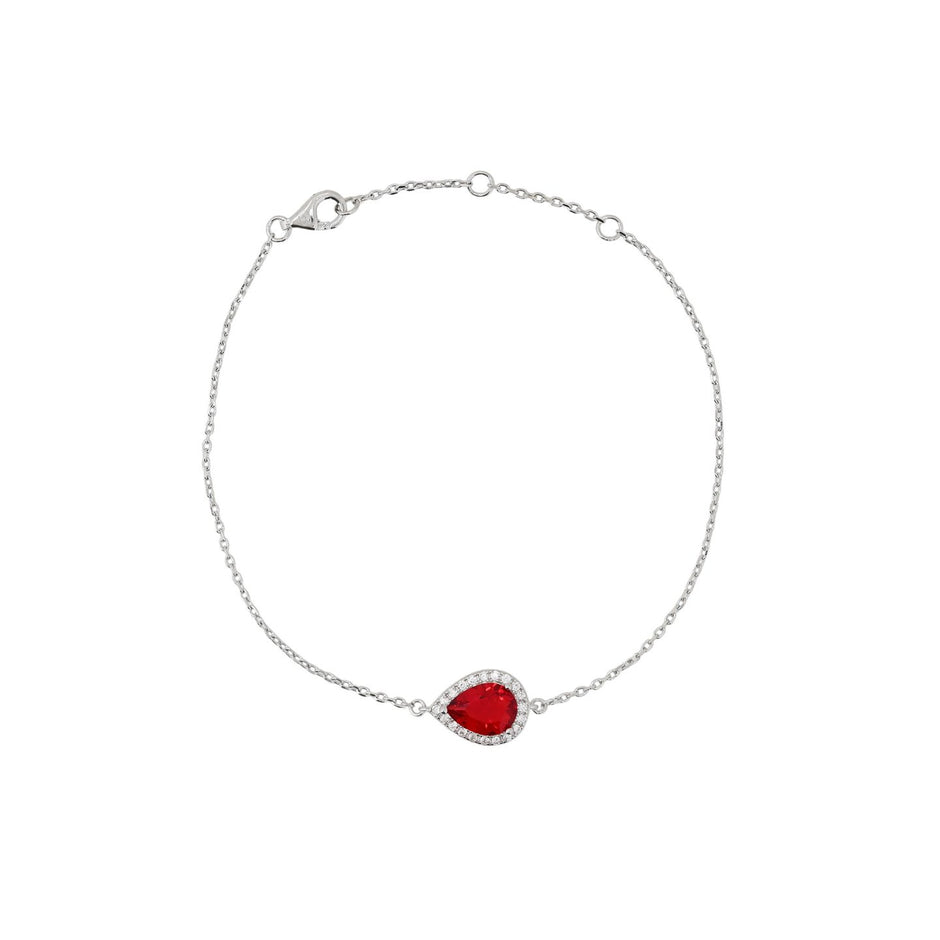 Bracelet Iris S925 ovale rouge