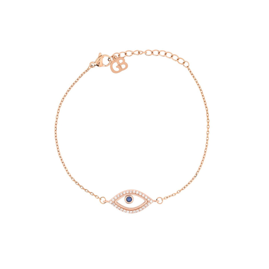 Bracelet semi précieuses oeil avec zircones Luna